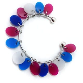 Rigid bracelet with colored ovals