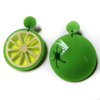 Orecchini lime in plexiglass verde lime