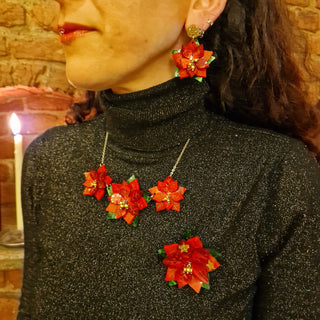 Poinsettia earrings