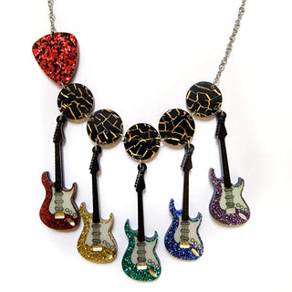 Electric guitar statement necklace 