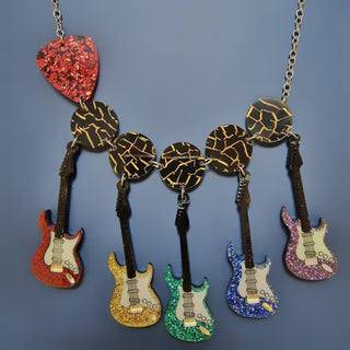 Electric guitar statement necklace 