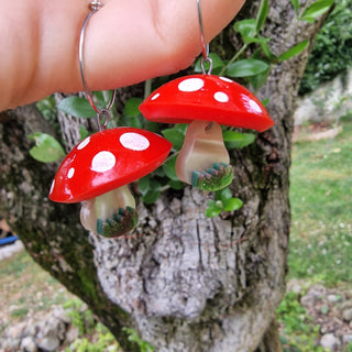 Mushrooms circle earrings 