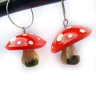 Mushrooms circle earrings 