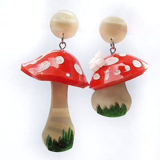 Mushrooms and butterfly earrings 