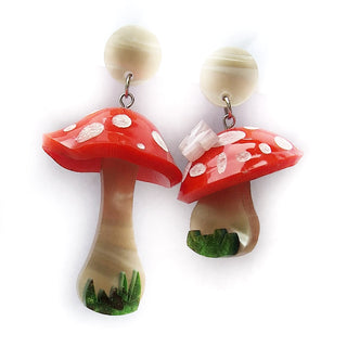 Mushrooms and butterfly earrings 