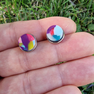 Lobe earrings in recycled acrylic