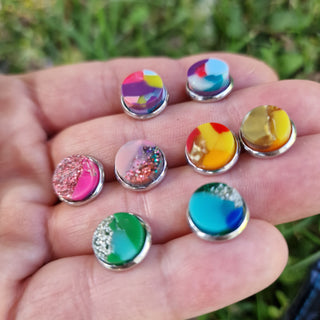 Lobe earrings in recycled acrylic