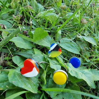 Piercing-style earrings made from recycled acrylic