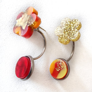 Piercing-style earrings made from recycled acrylic