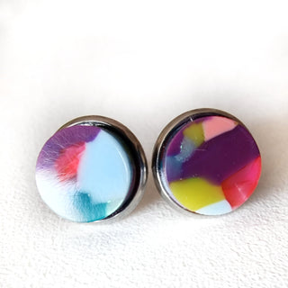 Lobe earrings in recycled acrylic