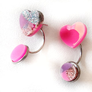 Piercing-style earrings made from recycled acrylic