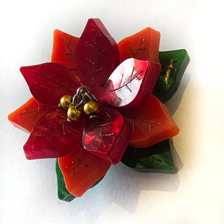 Poinsettia cover buttons 