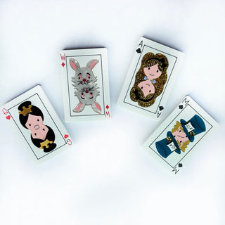 Mad Hatter playing card brooch