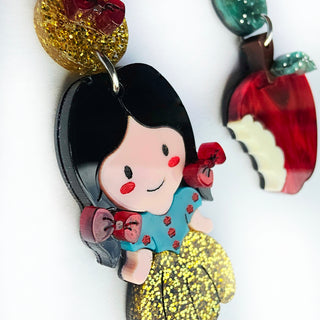 Orecchini Biancaneve e mela