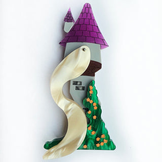Rapunzel's tower brooch