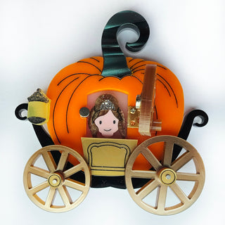 Cinderella's pumpkin carriage brooch