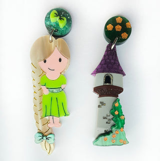 Rapunzel and tower earrings