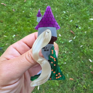 Rapunzel's tower brooch