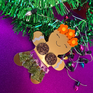 Hula Dancer Gingerbread Brooch
