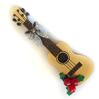 TIKI Christmas Ukulele Brooch