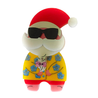Santa in Hawaii Brooch