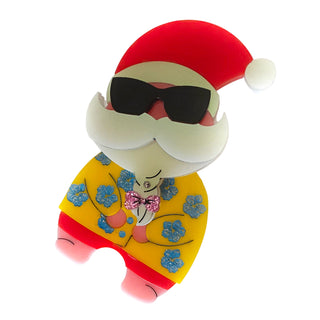 Santa in Hawaii Brooch