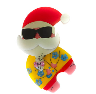 Santa in Hawaii Brooch