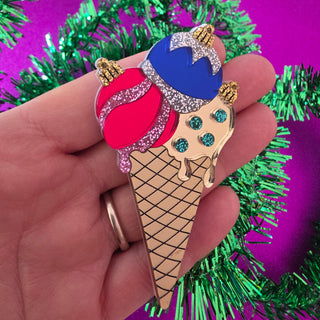 Christmas Ice Cream Brooch
