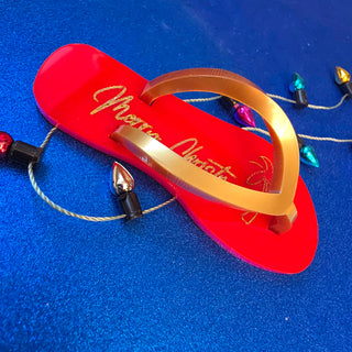 Merry Christmas Flip-Flop Brooch