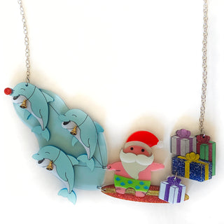 Collana Babbo Natale surfista