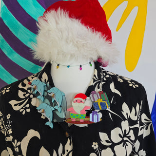 Collana Babbo Natale surfista