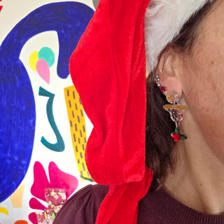 Christmas margarita earrings