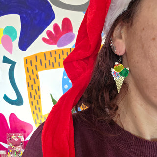 Christmas  Ice Cream Earrings