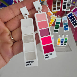 Color swatch earrings
