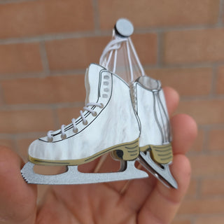 Ice skate brooch