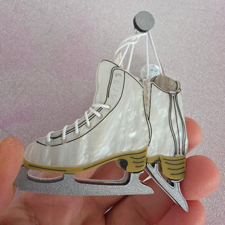 Ice skate brooch