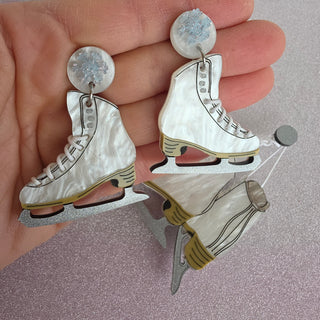 Ice skate earrings
