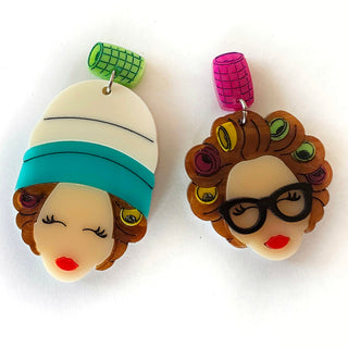 Curlers & salon hair dryer earrings