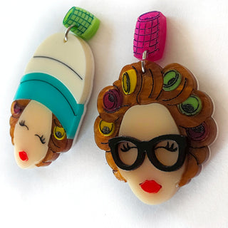 Curlers & salon hair dryer earrings