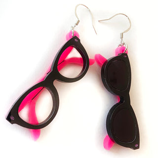 Bicolor eyewear earrings