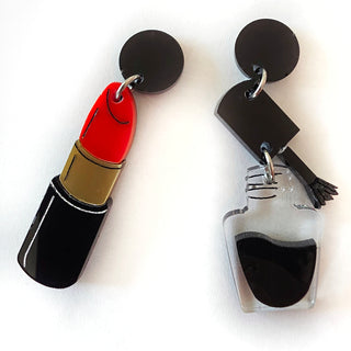 Nail Polish & Lipstick Earrings