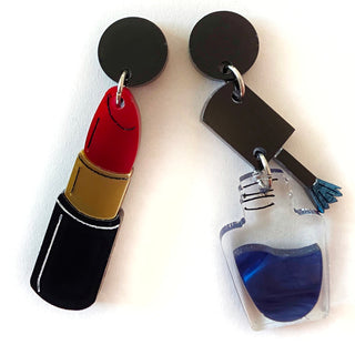 Nail Polish & Lipstick Earrings