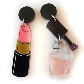 Nail Polish & Lipstick Earrings