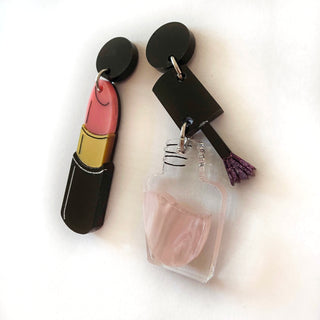 Nail Polish & Lipstick Earrings