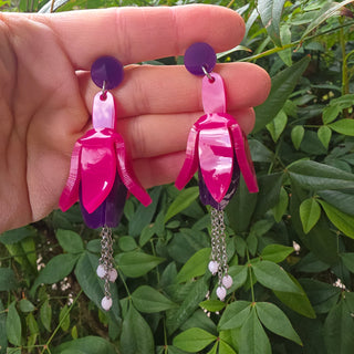 Orecchini fucsia fiore