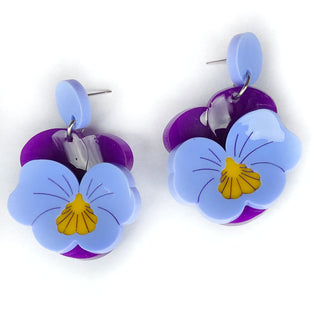 Violets flowers earrings