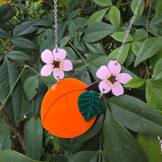 Apricot and apricot blossom necklace