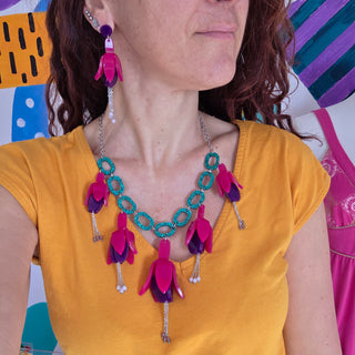 Orecchini fucsia fiore