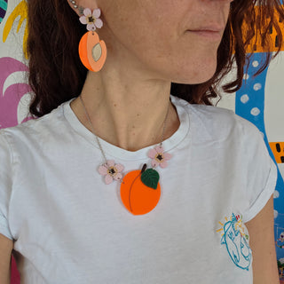 Apricot and apricot blossom necklace