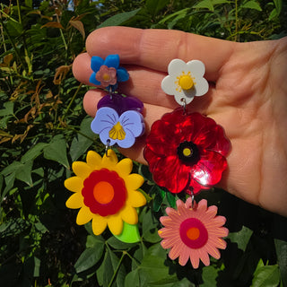 Orecchini maxi fiori del giardino